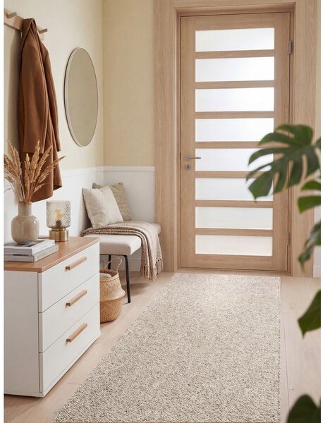 Passatoia grigia/color crema lavabile 80x240 cm Rocco Dark Cream – Elle Decoration