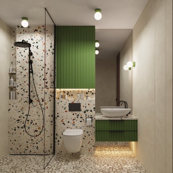 Sollux SL.1894 - Applique da bagno ZORI 1xG9/8W/230V IP44 verde