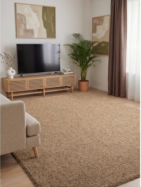 Tappeto in marrone chiaro lavabile 80x150 cm Rocco Caramel – Elle Decoration