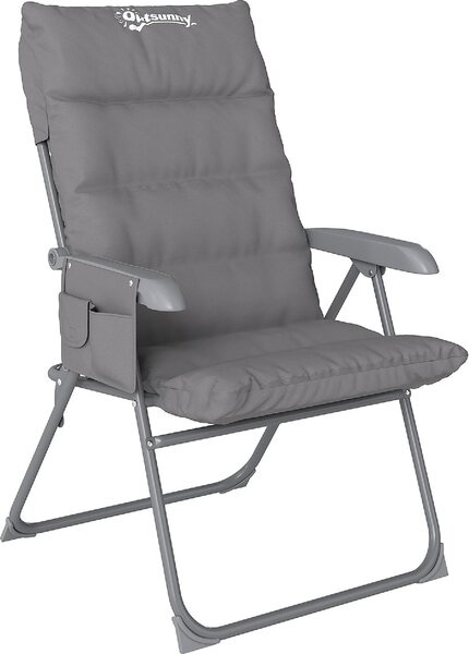 VivaGarden Sdraio da Giardino Pieghevole Schienale Reclinabile Dimensioni 66x58x105 cm colore Grigio Chiaro