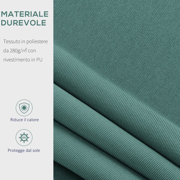 Outsunny Tenda da Sole Avvolgibile Versatile Manuale Esterno Tessuto di Poliestere per Porte e Finestre, 2.5×2 m, Verde | Aosom Italy