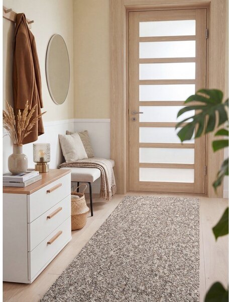 Passatoia grigia lavabile 80x240 cm Rocco Taupe – Elle Decoration