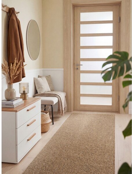 Passatoia in marrone chiaro lavabile 80x240 cm Rocco Caramel – Elle Decoration