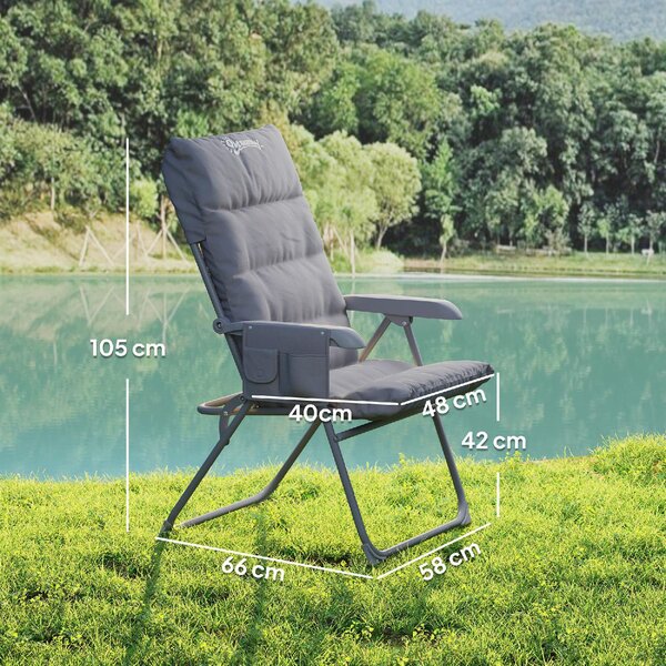 VivaGarden Sdraio da Giardino Pieghevole Schienale Reclinabile Dimensioni 66x58x105 cm colore Grigio Chiaro