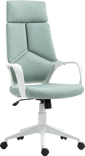 Icon Space Sedia da Ufficio con Ruoite e Braccioli in Tessuto Mesh colore Verde Acqua/Bianco