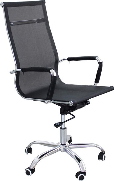 DecHome Sedia da Ufficio con Ruote e Braccioli in Tessuto Mesh colore Nero