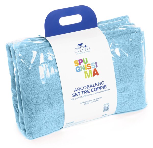 Set Asciugamani In Spugna In Cotone Spugna Standard Spugnissima Tinta Unita Acqua Caleffi