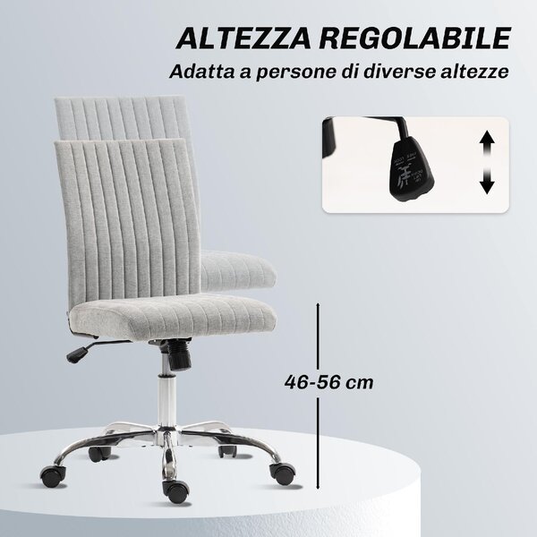 Icon Space Sedia da Ufficio con Ruote in Tessuto colore Grigio