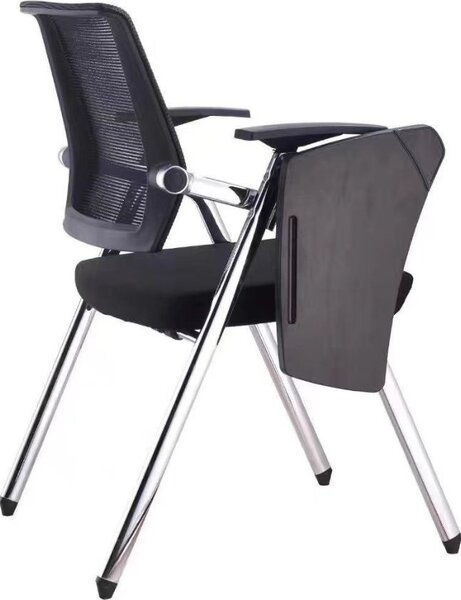 DecHome Sedia da Ufficio in Tessuto Mesh con Tavolino Ribaltabile Set 3 Sedie Operative colore Nero - Loreto