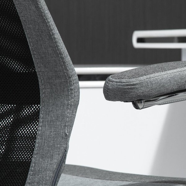 Icon Space Sedia Ergonomica con Ruote Braccioli e Poggiatesta in Tessuto Mesh colore Grigio