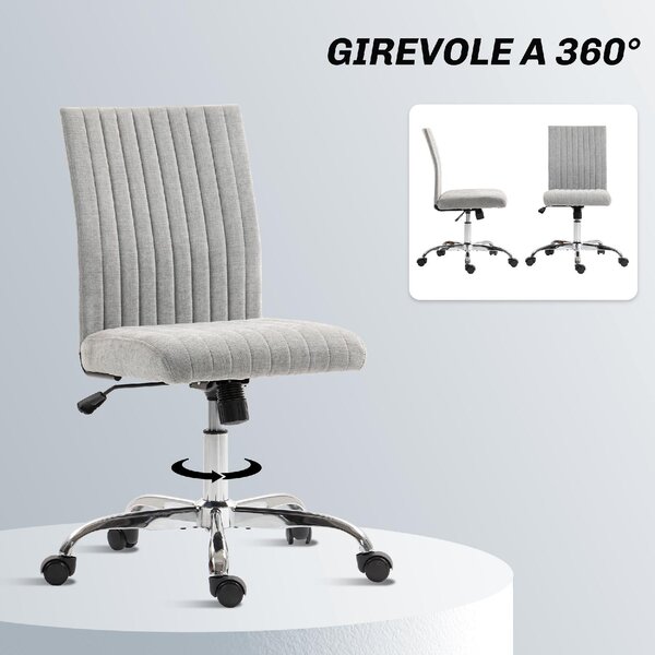 Icon Space Sedia da Ufficio con Ruote in Tessuto colore Grigio