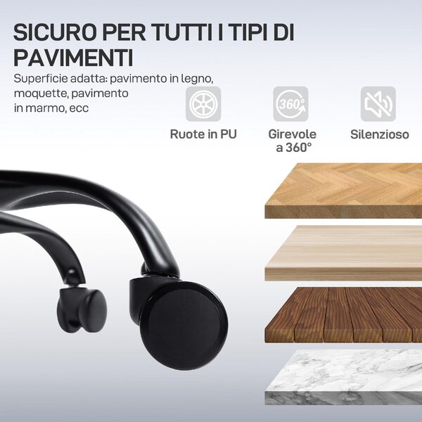 Icon Space Sedia Ergonomica con Ruote e Braccioli Reclinabile con Poggiapiedi e Poggiatesta in Tessuto Mesh colore Nero