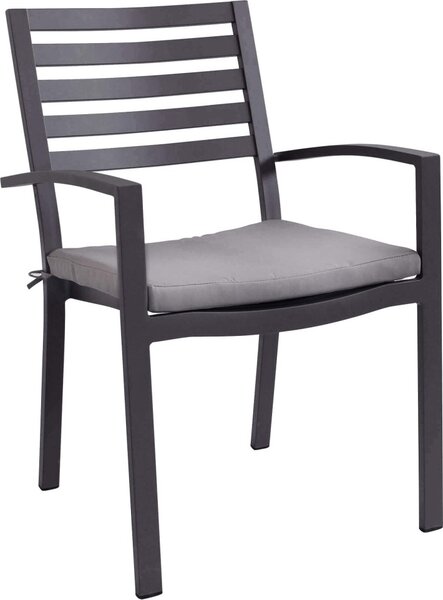 VivaGarden Sedia per Esterni in Alluminio con Cuscino Dimensioni 46x62x84h cm colore Antracite - Imperia