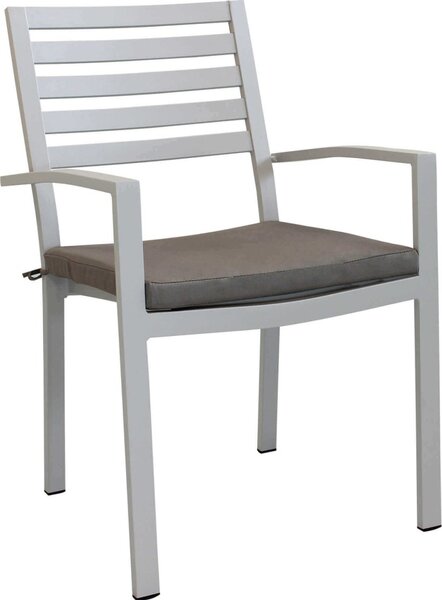 VivaGarden Sedia per Esterni in Alluminio con Cuscino Dimensioni 46x62x84h cm colore Tortora - Imperia
