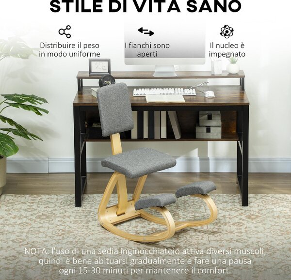 Icon Space Sedia Posturale con Schienale in Tessuto colore Grigio