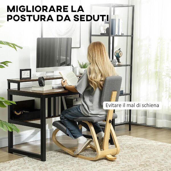 Icon Space Sedia Posturale con Schienale in Tessuto colore Grigio