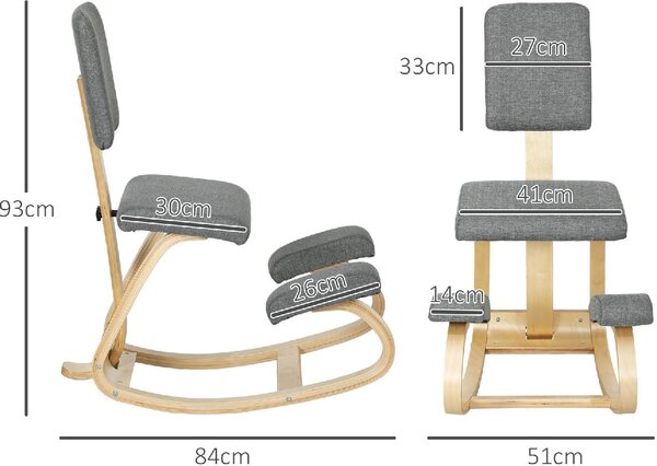 Icon Space Sedia Posturale con Schienale in Tessuto colore Grigio