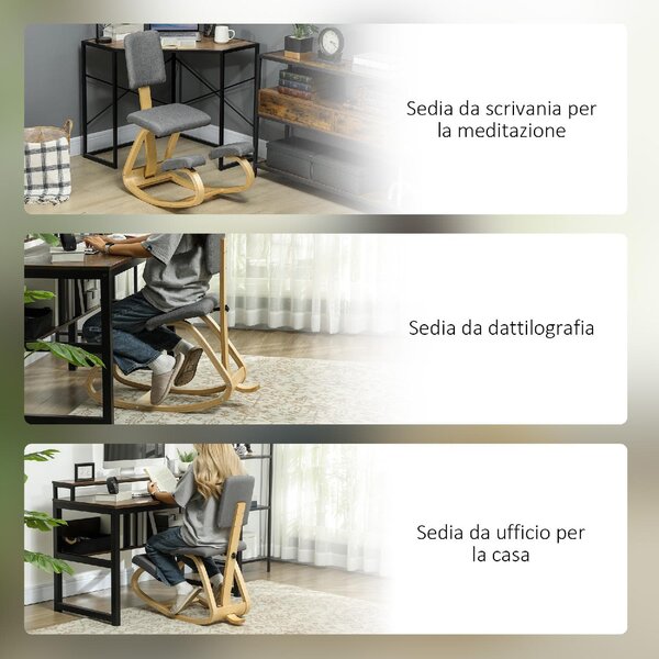 Icon Space Sedia Posturale con Schienale in Tessuto colore Grigio