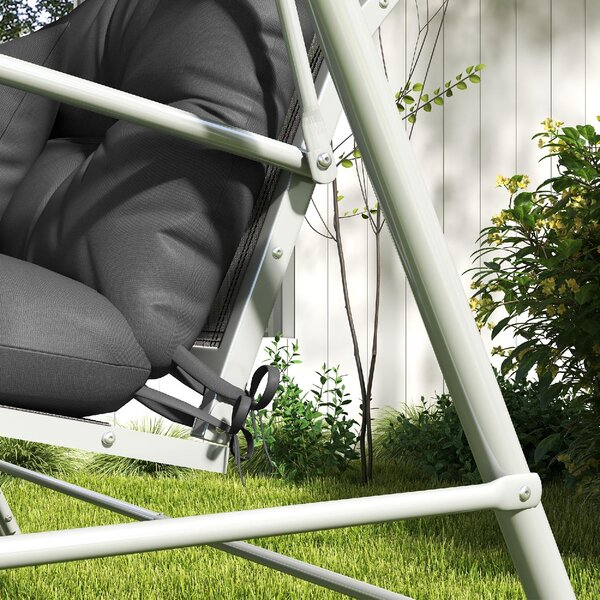 VivaGarden Set 4 Cuscini da Giardino per Schienale e Seduta con Imbottitura in Poliestere colore Grigio Carbone