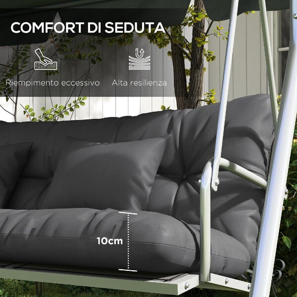 VivaGarden Set 4 Cuscini da Giardino per Schienale e Seduta con Imbottitura in Poliestere colore Grigio Carbone