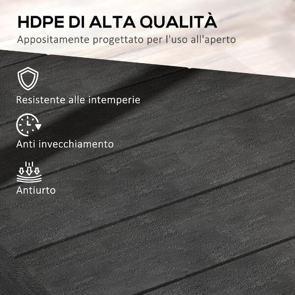 VivaGarden Set 4 Mattonelle Base per Ombrellone a Braccio Riempibili con Acqua o Sabbia fino a 80 kg colore Nero