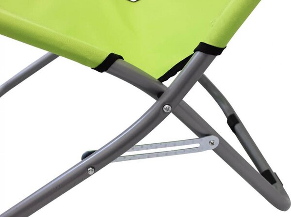 VivaGarden Spiaggina Pieghevole Cuscino Poggiatesta Dimensioni 76x50x74 cm colore Verde Lime
