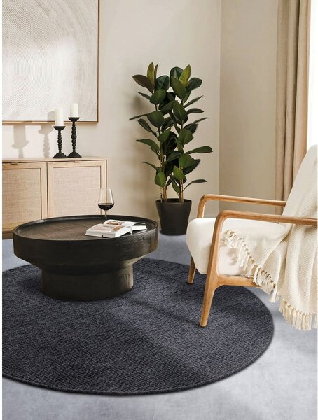 Tappeto rotondo grigio scuro in lana tessuto a mano ø 160 cm Francois - Villeroy&Boch