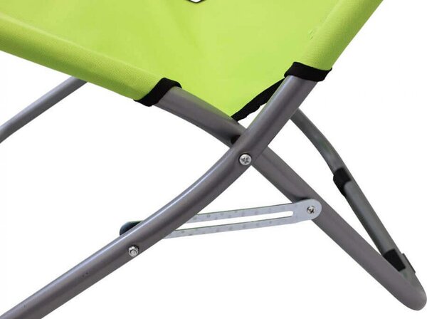 VivaGarden Spiaggina Pieghevole Cuscino Poggiatesta Dimensioni 76x50x74 cm colore Verde Lime