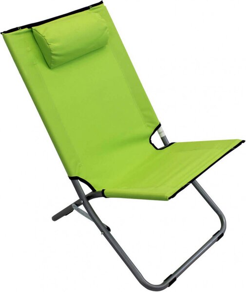 VivaGarden Spiaggina Pieghevole Cuscino Poggiatesta Dimensioni 76x50x74 cm colore Verde Lime