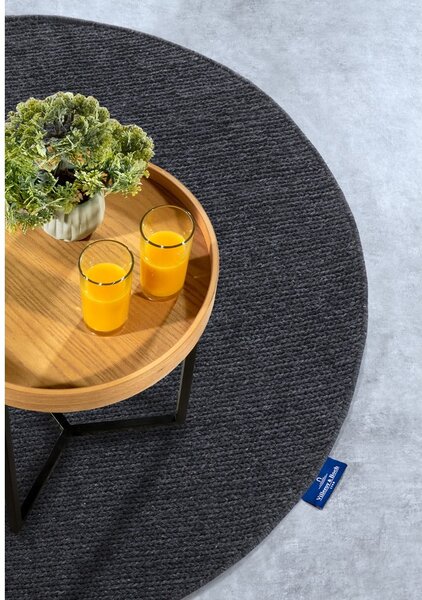 Tappeto rotondo grigio scuro in lana tessuto a mano ø 160 cm Francois - Villeroy&Boch