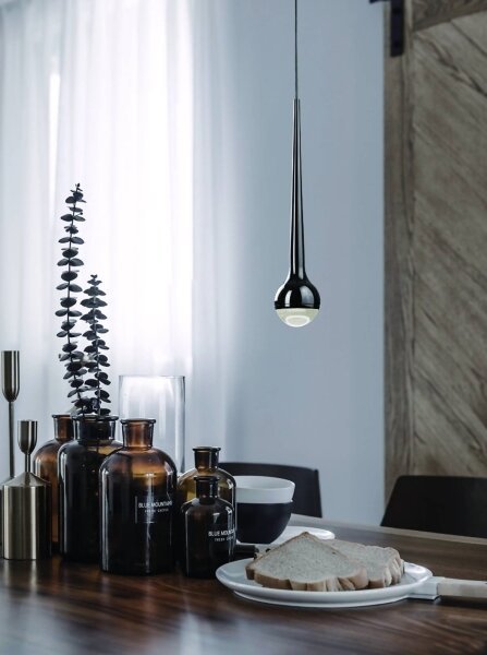 Open Design OR80261 - Lampadario LED su cavo CAPPI LED/5W/230V nero cromato
