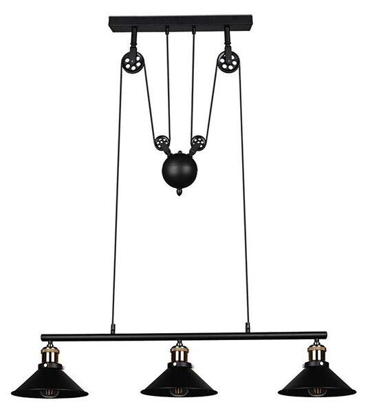 Reality - Lampadario a cavo POULI 3xE27/40W/230V nero