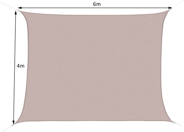 VivaGarden Vela Ombreggiante Rettangolare 6x4 mt in Polietilene colore Crema
