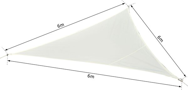 VivaGarden Vela Ombreggiante Triangolare 6x6x6 mt colore Crema