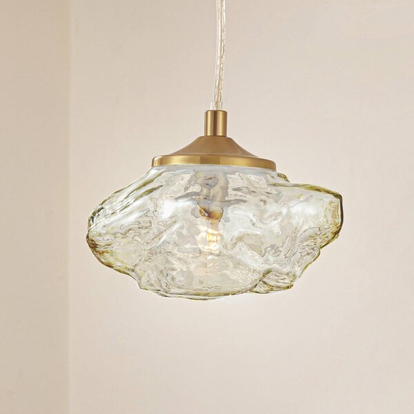 Lampada a sospensione in vetro Piatra Lindby, dimmerabile, Crema / Ambra, Soggiorno / Sala da pranzo, Vetro, Moderno, Lampada a sospensione