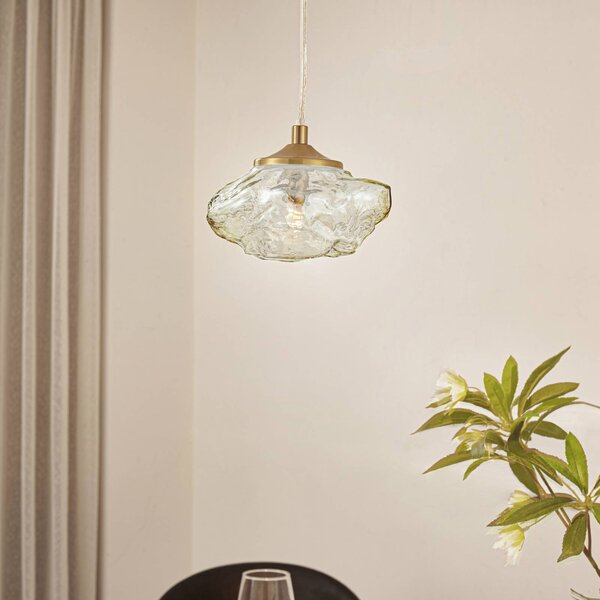 Lampada a sospensione in vetro Piatra Lindby, dimmerabile, Crema / Ambra, Soggiorno / Sala da pranzo, Vetro, Moderno, Lampada a sospensione