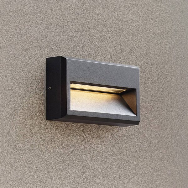 Applique da esterni a LED Weno Lucande, Nero, Alluminio, Moderno, Applique LED da esterni