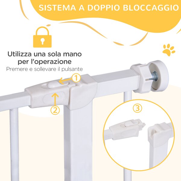 PawHut Cancelletto di Sicurezza per Bambini e Animali Domestici Bianco 76 x 72-82 cm|Aosom
