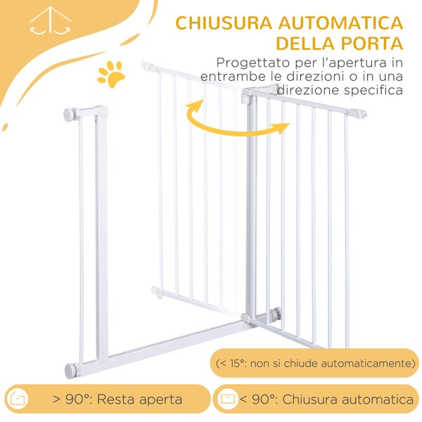 Pawhut Cancelletto Sicurezza Per Bambini E Animali - Espandibile 76-82 Cm, Montaggio A Pressione, Bianco - Foto 2