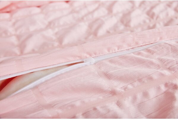 Biancheria da letto rosa in crêpe per letto singolo 140x200 cm Naomi – My House