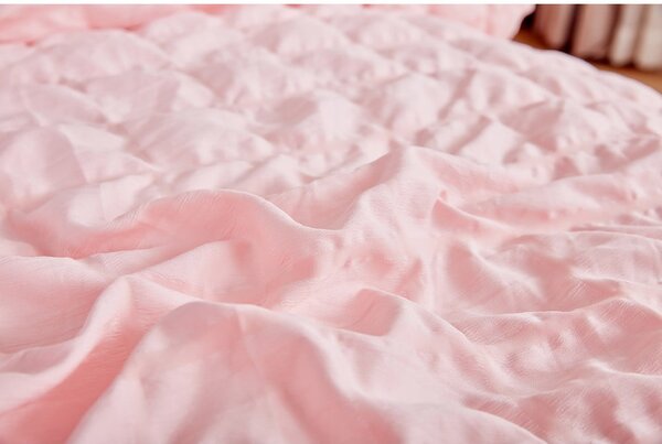 Biancheria da letto rosa in crêpe per letto singolo 140x200 cm Naomi – My House