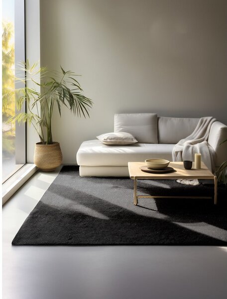 Tappeto nero in iuta 190x280 cm Bouclé – Hanse Home
