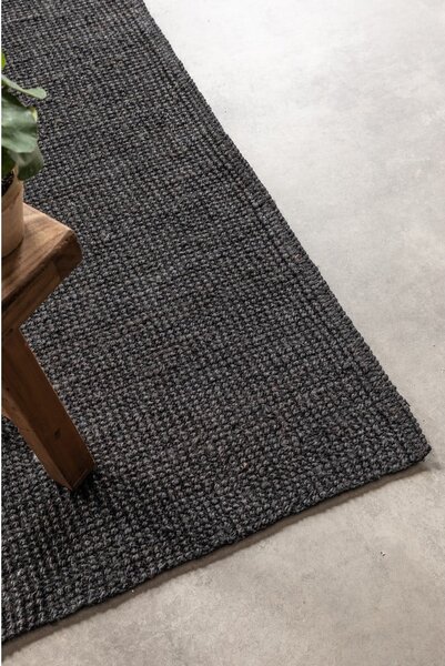 Tappeto nero in iuta 190x280 cm Bouclé – Hanse Home