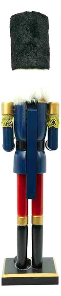 Schiaccianoci di Natale 60cm in legno Soldato con tamburello di colore blu e rosso Wisdom
