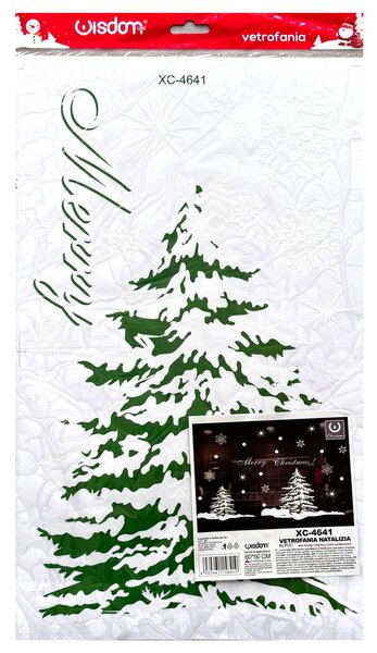 Stickers adesivo di Natale per finestre con abeti Wisdom