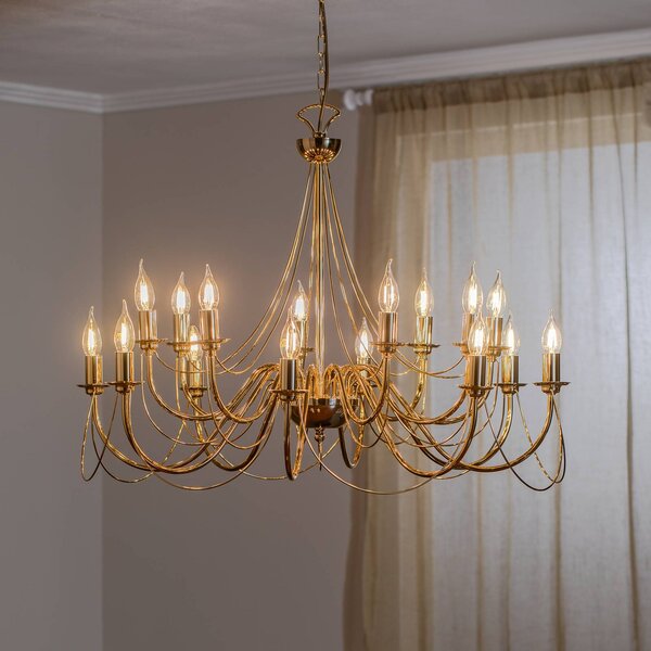 Lampadario a soffitto Retro Domiluce, dimmerabile, Ottone / Oro, Soggiorno / Sala da pranzo, Metallo, Lampadario