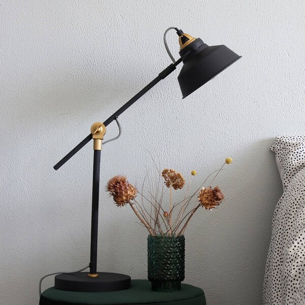 Steinhauer Lampada da scrivania Nové, Nero, Soggiorno / Sala da pranzo, Metallo, Industriale, Lampada da tavolo