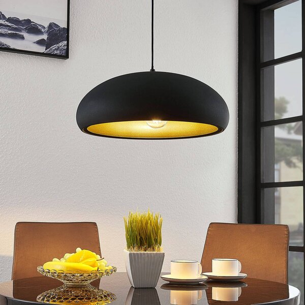 Lampada a sospensione Gerwina Lindby, dimmerabile, Nero, Soggiorno / Sala da pranzo, Metallo, Moderno, Lampada a sospensione