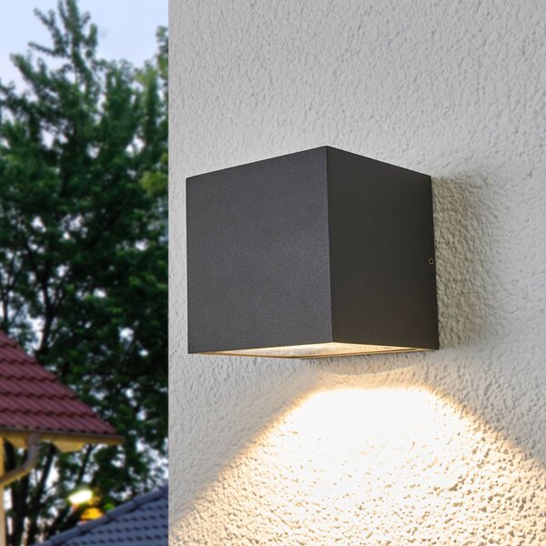 Applique da esterni a LED Merjem Lucande, Alluminio / Grigio / Zincato, Alluminio, Moderno, Applique LED da esterni