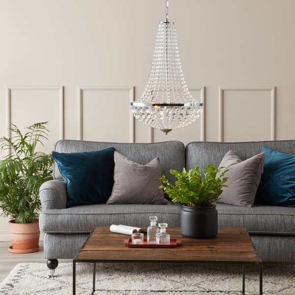 Markslöjd Lampadario di cristallo Gränsö, dimmerabile, Chiaro / Trasparente, Bagno, Cristallo, Lampadario di cristallo
